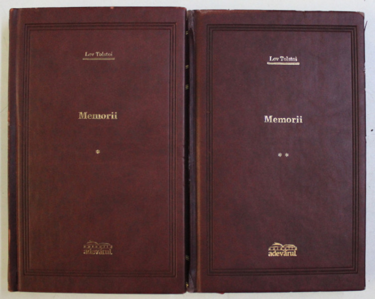MEMORII de LEV TOLSTOI , VOLUMELE I - II , 2008 *EDITIE DE LUX