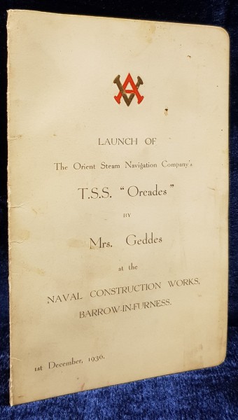 MENIU T.S.S. "Orcades" by Mrs. Geddes , 1 Decembrie, 1936