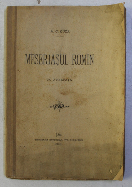 MESERIASUL ROMAN de A.C. CUZA , 1893