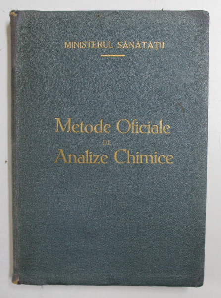 METODE OFICIALE DE ANALIZE CHIMICE , 1943
