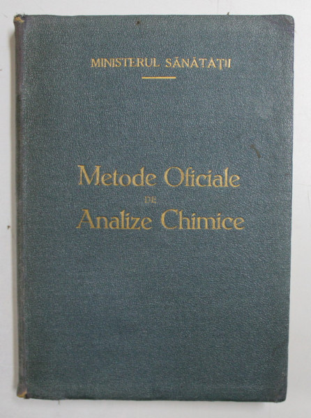 METODE OFICIALE DE ANALIZE CHIMICE , 1943