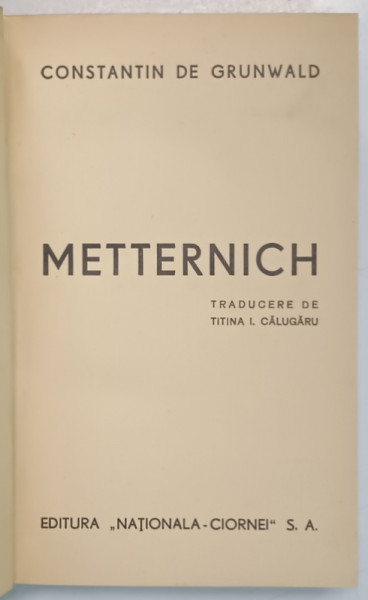 METTERNICH de CONSTANTIN DE GRUNWALD , 1939