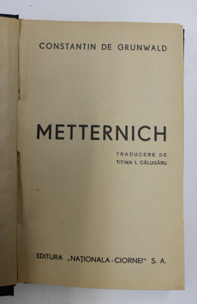 METTERNICH de CONSTANTIN DE GRUNWALD , 1939