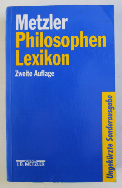 METZLER , PHILOSOPHEN LEXIKON , ZWEITE AUFLAGE , 1995