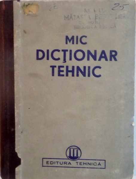 MIC DICTIONAR TEHNIC, 1950