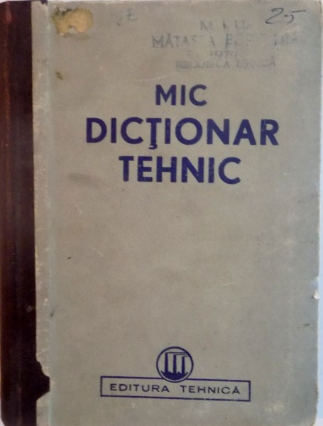 MIC DICTIONAR TEHNIC, 1950
