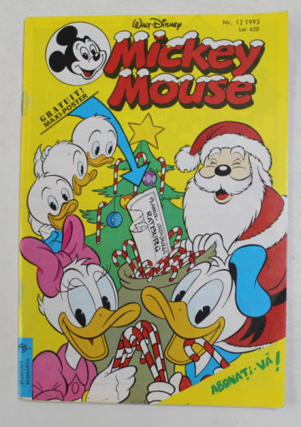 MICKEY MOUSE , REVISTA PENTRU COPII , CU BENZI DESENATE , NR. 12 , 1993