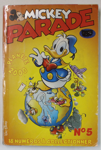 MICKEY PARADE , No. 5 , PLANTE 2000 , APARUTA 1999 , BENZI DESENATE CU TEXT IN LIMBA FRANCEZA