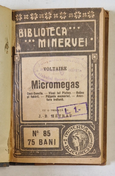 MICROMEGAS de VOLTAIRE , 1918