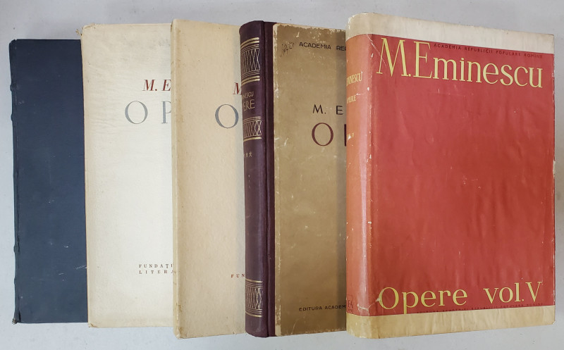 MIHAI EMINESCU - OPERE COMPLETE , EDITIA PERPESSICIUS , VOLUMELE I - V , 1939 - 1958