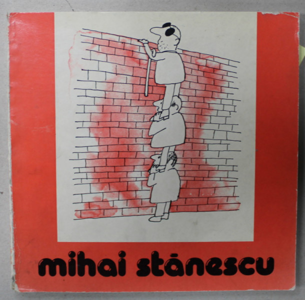 MIHAI STANESCU , ALBUM DE CARICATURA , 1990 , PAGINILE 43-44 CU FRAGMENT LIPSA , DEDICATIE *