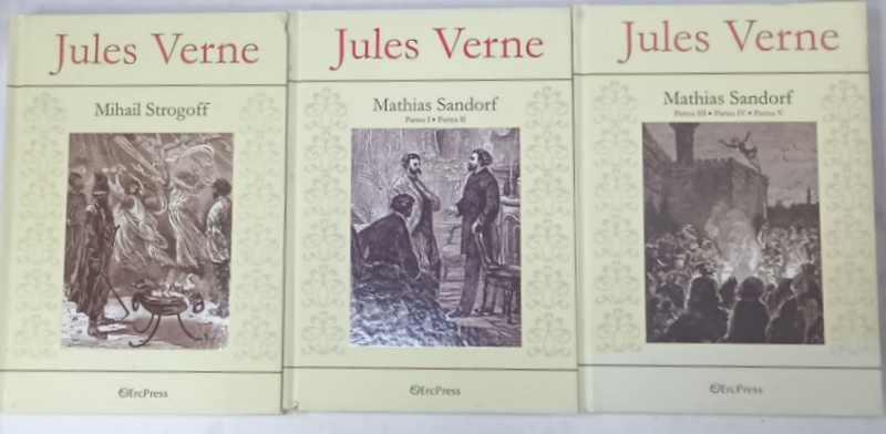 MIHAIL STROGOFF de JULES VERNE , VOLUMELE I - III , 2010, PREZINTA MICI INSEMNARI CU CREIONUL *