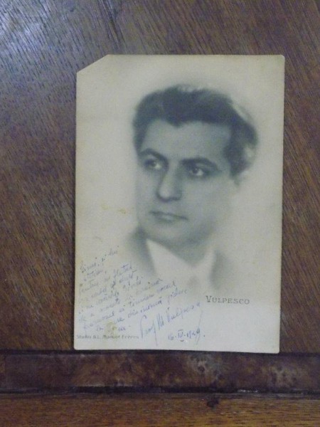 Mihail Vulpescu, Fotografie originala cu dedicatia si semnatura