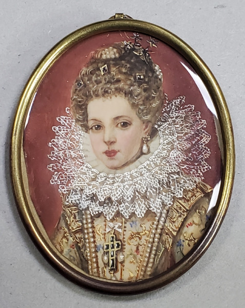 Miniatura pictata pe fildes, Portret de tanara, inceput secol 20