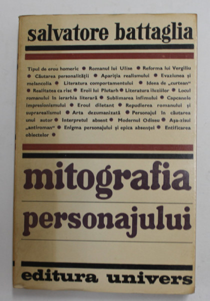 MITOGRAFIA PERSONAJULUI-SALVATORE BATTAGLIA  BUCURESTI 1976