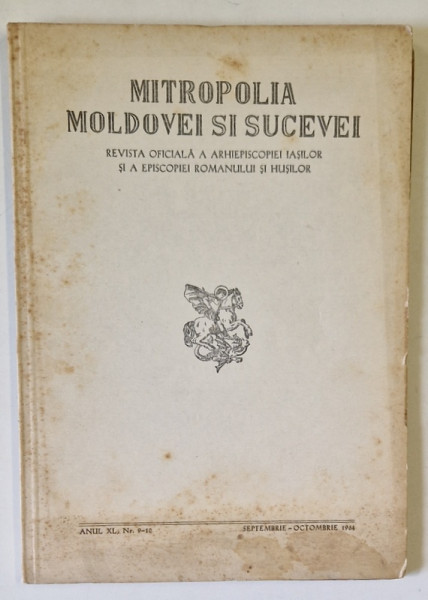 MITROPOLIA MOLDOVEI SI SUCEVEI , REVISTA OFICIALA A ARHIEPISCOPIEI IASILOR ...ROMANULUI SI HUSILOR , NR.9-10 , 1964