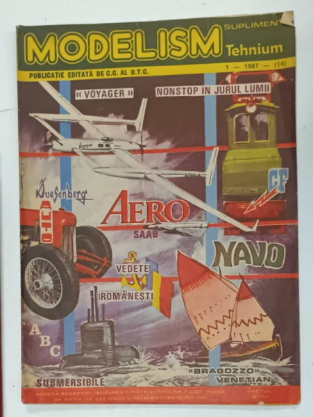 MODELISM, PUBLICATIE TRIMESTRIALA EDITATA DE C.C. AL U.T.C. , NR. 1 , 1987