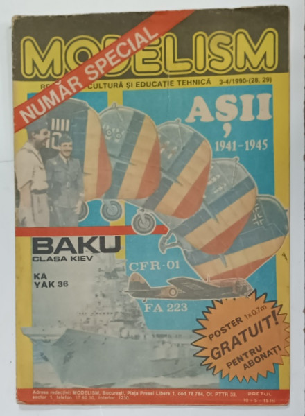 MODELISM, REVISTA DE CULTURA SI EDUCATIE TEHNICA , NR.3-4 , 1990