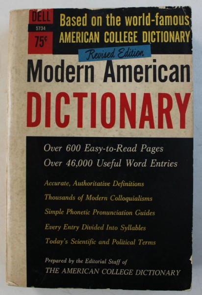 MODERN AMERICAN DICTIONARY , edited by JESS STEIN , 1969