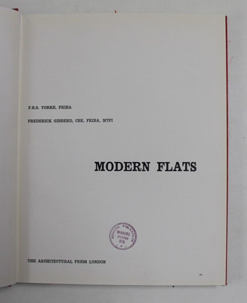 MODERN FLATS by F.R.S. YORKE  and FREDERICK GIBBERD , 1958