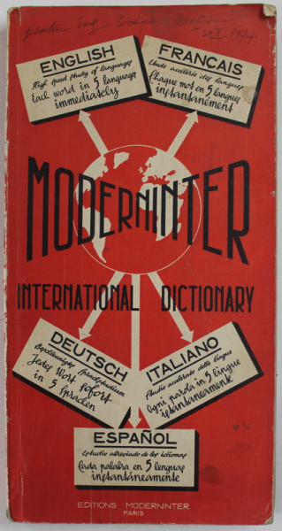 MODERNINTER , INTERNATIONAL DICTIONARY par  EMMANULE PISANT , 1958