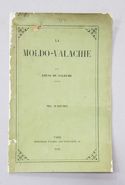 Moldo-Valahia, Louis de Naleche, Paris 1856