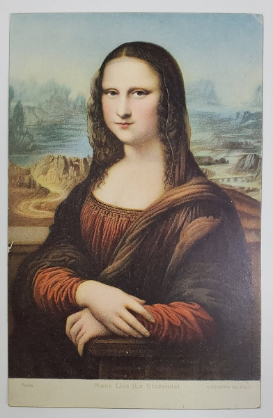 MONA LISA ( LA GIOCONDA ) , REPRODUCERE COLOR , TIP CARTE POSTALA , ANII '50