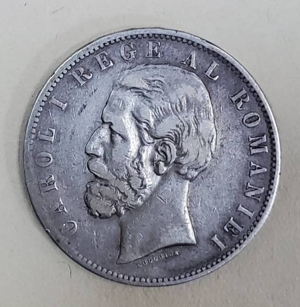 Moneda 5 Lei, Carol I, 1883