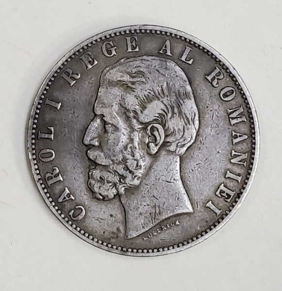 Moneda 5 Lei, Carol I, 1884