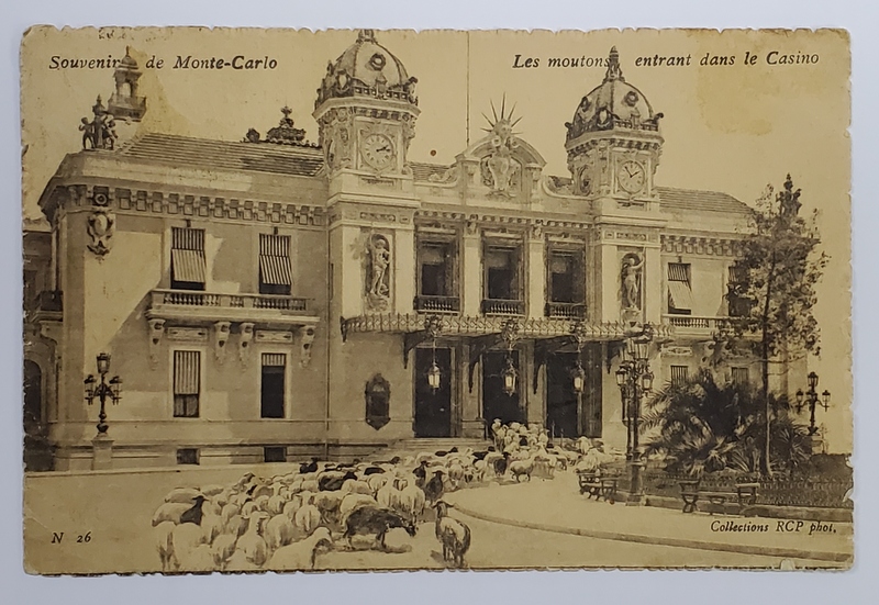 MONTE CARLO , TURMA DE OI INTRAND IN CASINO , CARTE POSTALA ILUSTRATA , 1909