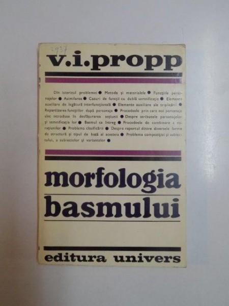 MORFOLOGIA BASMULUI de V. I. PROPP , 1970