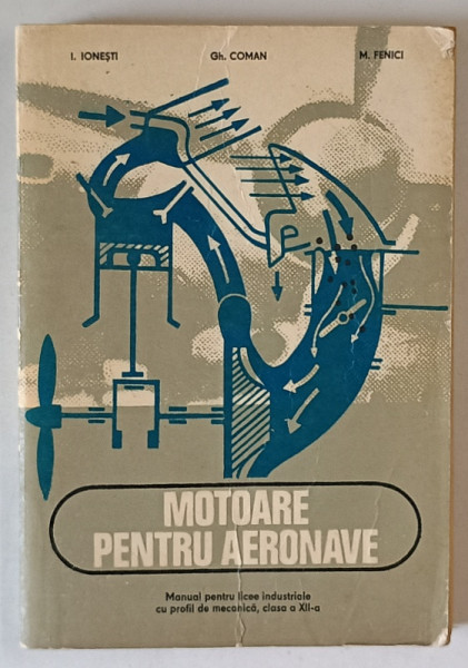 MOTOARE PENTRU AERONAVE , MANUAL PENTRU LICEE INDUSTRIALE CU PROFIL DE MECANICA , CLASA A XII -A  de I. IONESTI ...M. FENICI , 1978