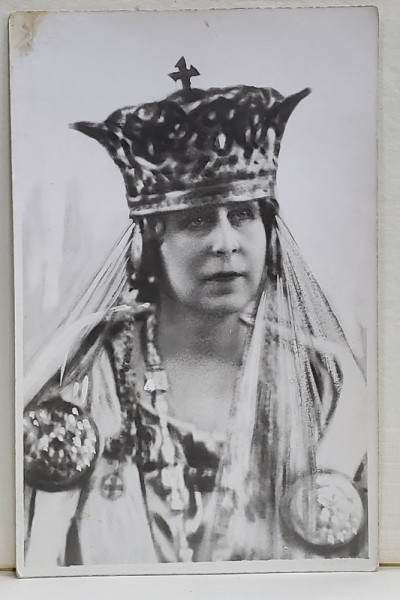 M.S REGINA MARIA A ROMANIEI , LA INCORONARE , FOTOGRAFIE TIP CARTE POSTALA , 1922