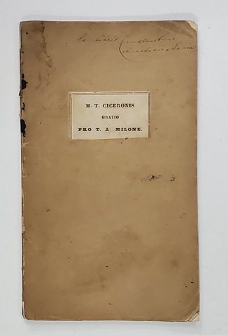 M.T. CICERONIS , ORATIO PRO MILONE , 1846 , TEXT IN LIMNA LATINA