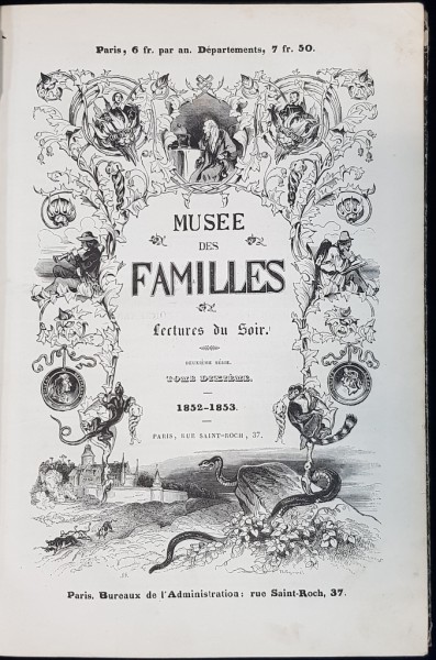 MUSEE DES FAMILLES, LECTURES DU SOIR 1852-1853 - PARIS, 1853