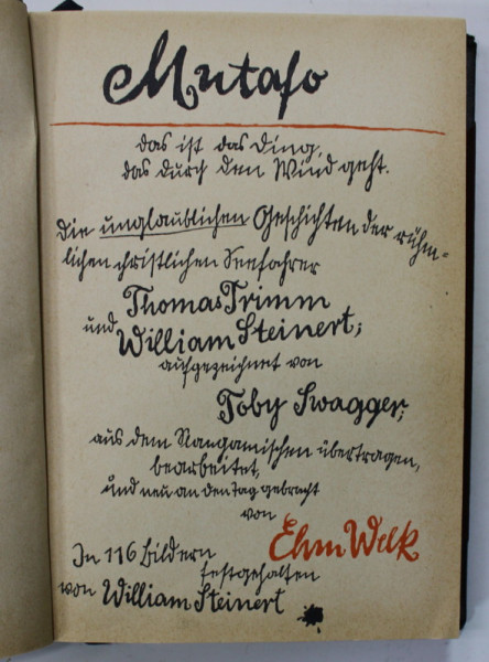 MUTAFO von EHM WELK , 1955, TEXT IN LIMBA GERMANA