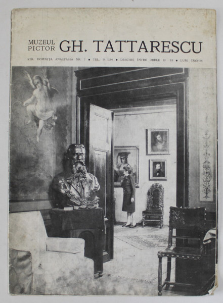 MUZEUL PICTOR GH. TATTARESCU , POSTER DE PREZENTARE , PLIAT , ANII '70- ' 80