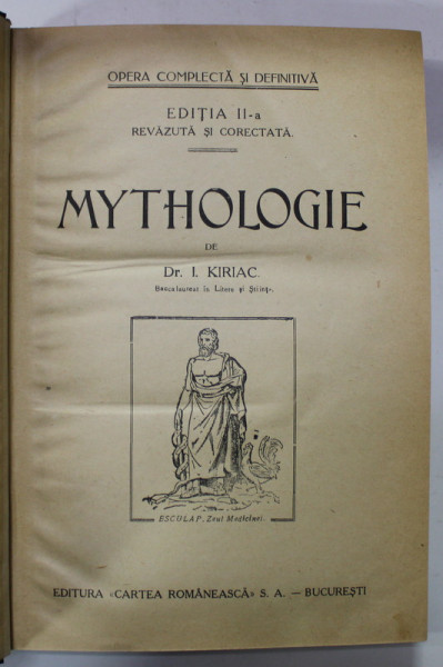 MYTHOLOGIE de Dr. I. KIRIAC , 1927