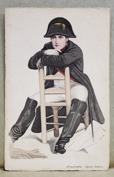 NAPOLEON BONAPARTE , CARTE POSTALA ILUSTRATA CLASICA  , GRAVURA COLORATA ,