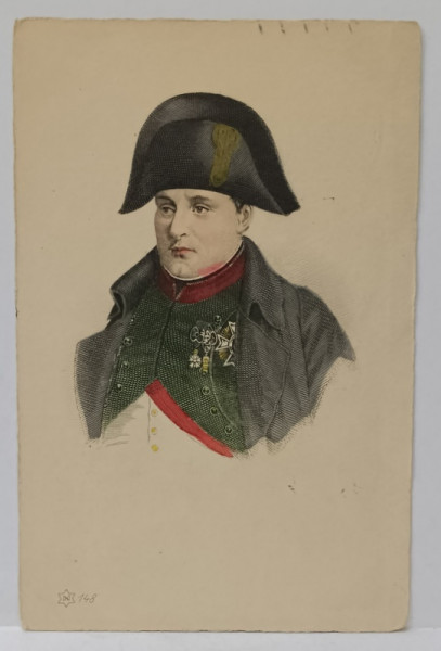NAPOLEON BONAPARTE , GRAVURA COLORATA MANUAL , CARTE POSTALA , 1914