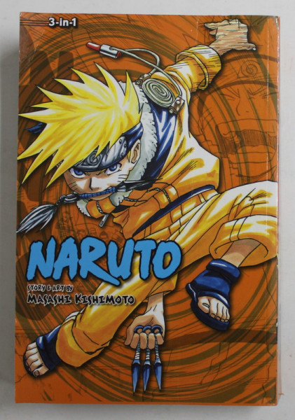 NARUTO - VOLUMES 4-5-6 by MASASHI KISHIMOTO , 2022, COPERTA CU URME DE INDOIRE , BENZI DESENATE *