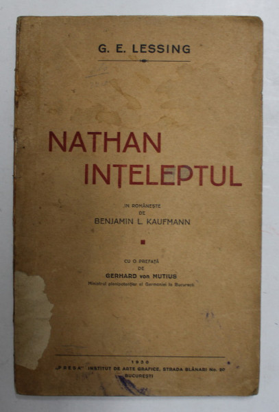 NATHAN INTELEPTUL de G.E. LESSING , 1930