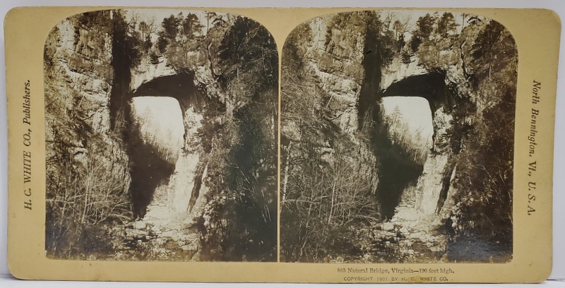 NATURAL BRIDGE , VIRGINIA  , FOTOGRAFIE STEREOSCOPICA , 1901