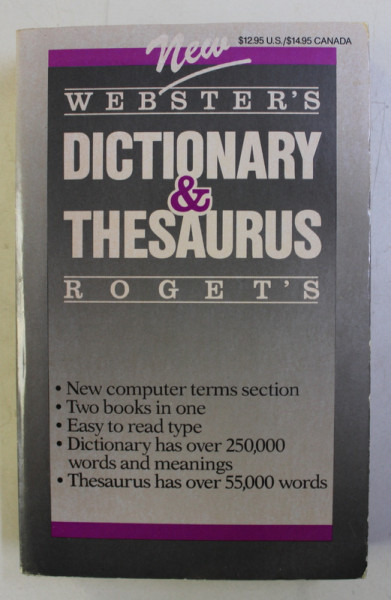 NEW WEBSTER' S DICTIONARY & THESAURUS 1991 ED. by R. F. PATTERSON