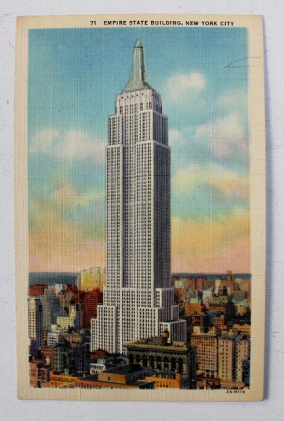 NEW YORK CITY - EMPIRE STATE BUILDING , CARTE POSTALA ILUSTRATA