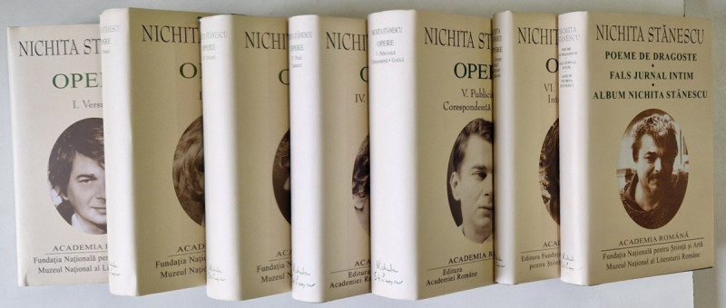 NICHITA STANESCU , OPERE , VOLUMELE I - VII , EDITIE DE LUX , LEGATURA PIELE , HARTIE DE BIBLIE , 2005 - 2018