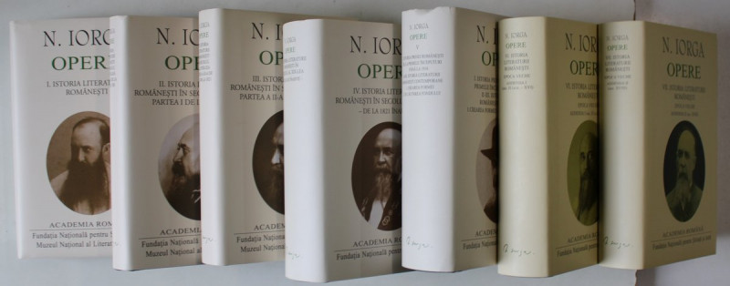 NICOLAE IORGA , OPERE , VOLUMELE I - VII , EDITIE DE LUX , LEGATURA PIELE , HARTIE DE BIBLI , 2019 - 2022