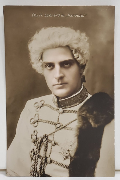 NICOLAE LEONARD ( 1866- 1928 ) , TENOR ROMAN , FOTOGRAFIE TIP CARTE POSTALA , INTERBELICA