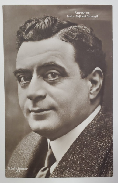 NICOLAE SOREANU ( 1873 -1950 ) , ACTOR ROMAN DE TEATRU , FOTOGRAFIE TIP CARTE POSTALA , INTERBELICA
