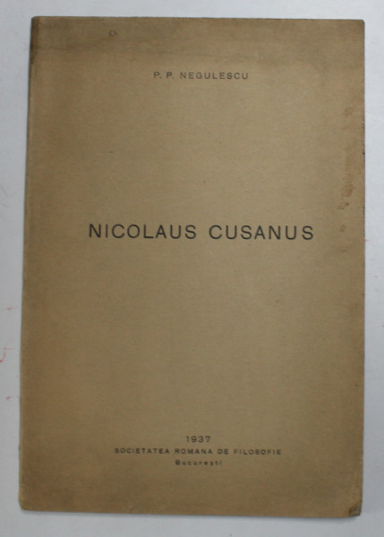NICOLAUS CUSANUS de P.P. NEGULESCU , 1937